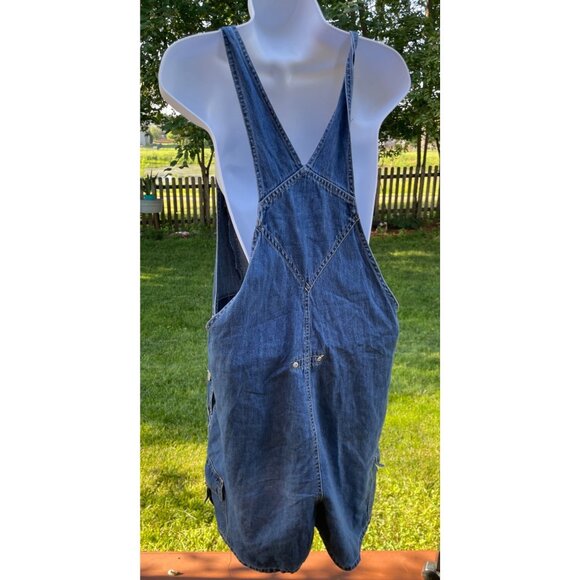 Gloria Vanderbilt Womens Denim Overalls Size L Blue Y2K Wide Leg Comfort Pockets - Picture 7 of 11
